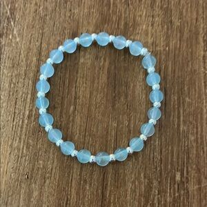 Elegant Blue and Silver Beaded Bracelet Jewelry